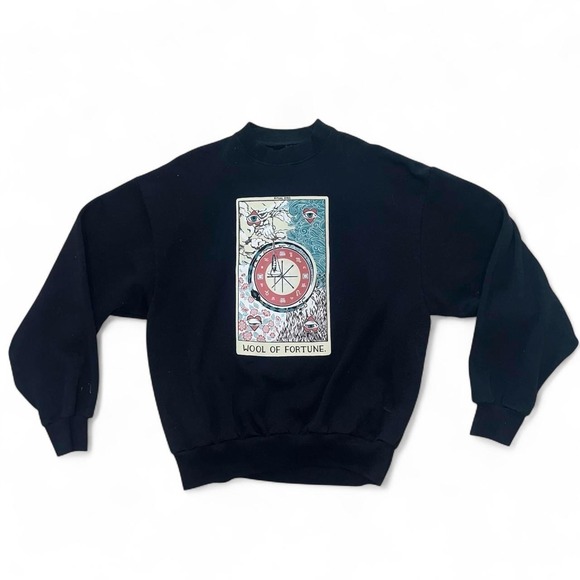 Other - Ritual Dyes Wool of Fortune Graphic Sweatshirt Black Oversized Tarot Art